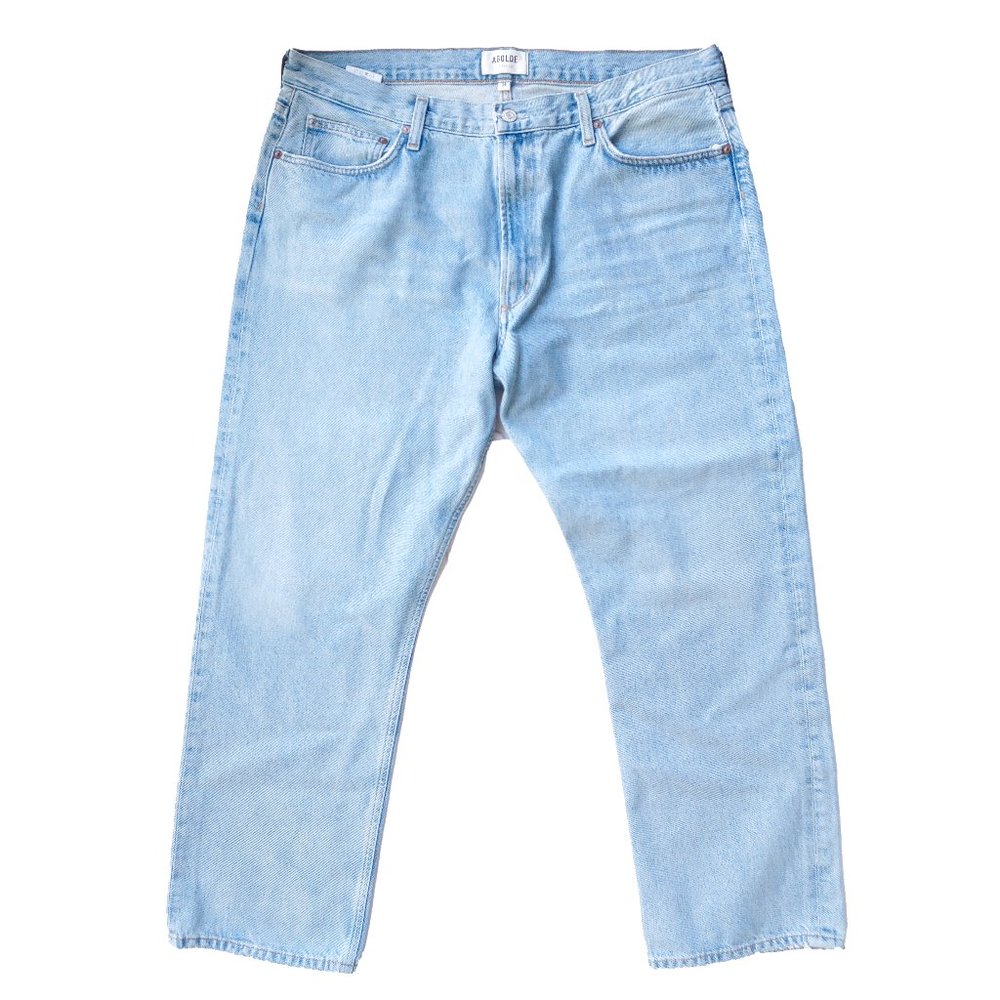 Agolde Mia High Waist Straight Leg Light Wash Jeans